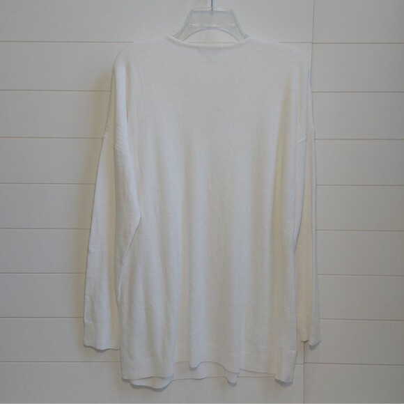 Barefoot Dreams Cozychic Ultra Lite Knit V Neck Sweater Women's XL White Tunic - Picture 5 of 12